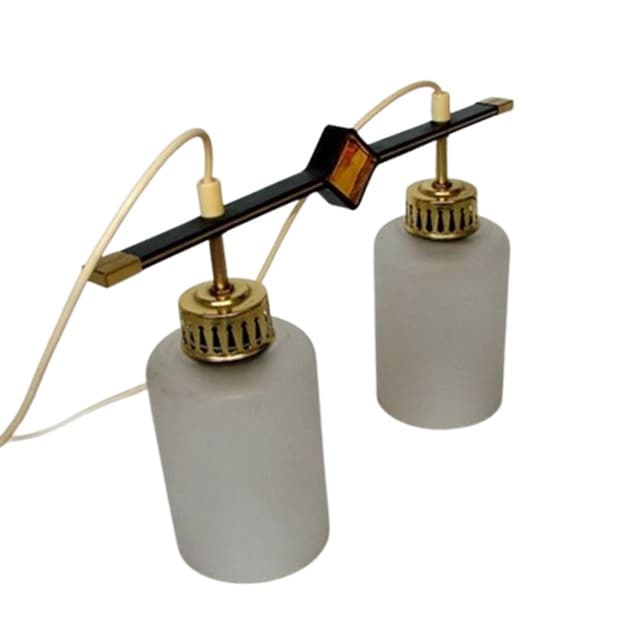 Lampa wisząca Modern, szkło białe, lata 70. - WYMIARY