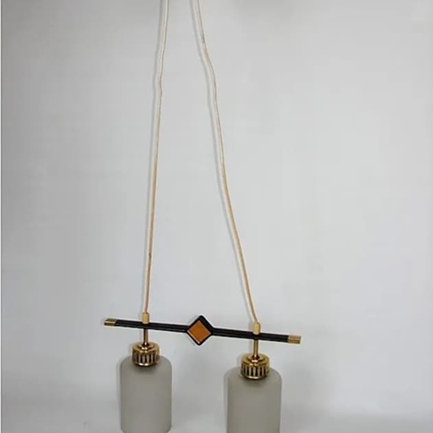 Lampa wisząca Modern, szkło białe, lata 70. - 99447