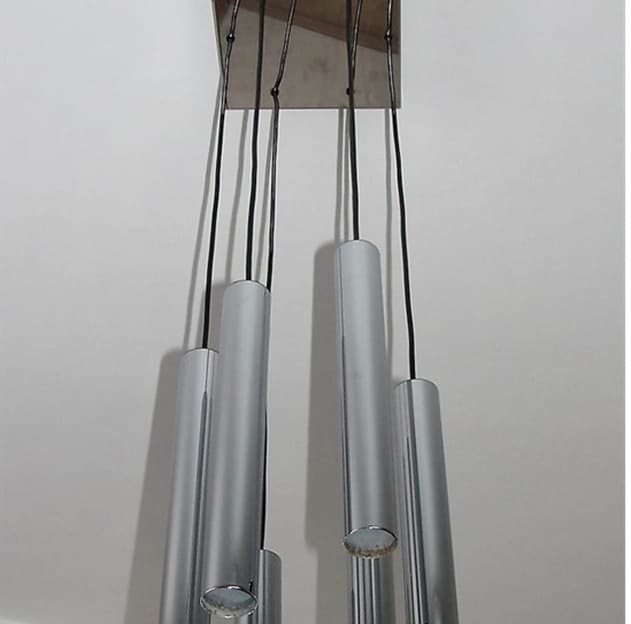 Lampa wisząca kaskada, srebrny, stal chromowana, Europa, lata 70. - 99456