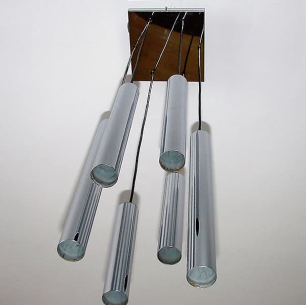 Lampa wisząca kaskada, srebrny, stal chromowana, Europa, lata 70. - 99458