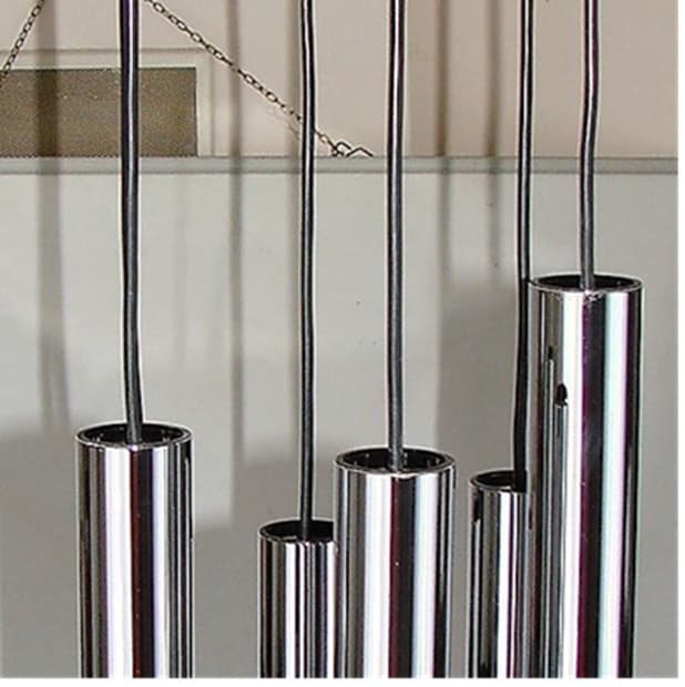 Lampa wisząca kaskada, srebrny, stal chromowana, Europa, lata 70. - 99459