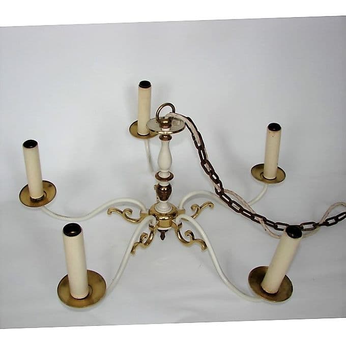 Żyrandol Kaiser Leuchten 326 74/051, mosiądz złoty, Kaiser Leuchten, Niemcy, lata 70. - 37935