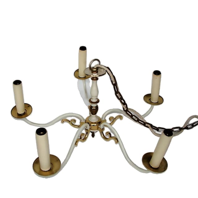 Żyrandol Kaiser Leuchten 326 74/051, mosiądz złoty, Kaiser Leuchten, Niemcy, lata 70. - WYMIARY