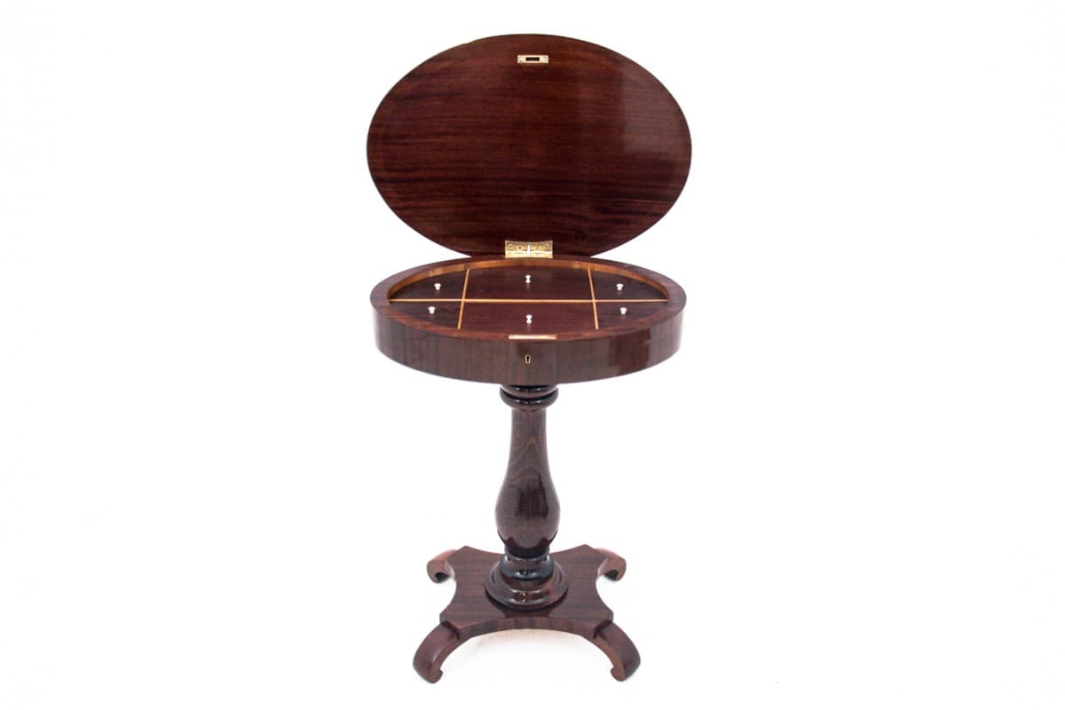 Stolik niciak Biedermeier, mahoń ciemny, Europa Północna, XIX wiek - 60880