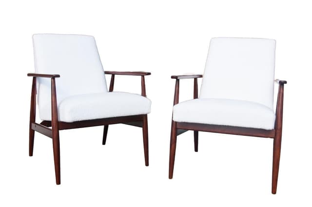 Białe fotele Lisek 300-190, proj. H. Lis, Polska, lata 60. - WYMIARY