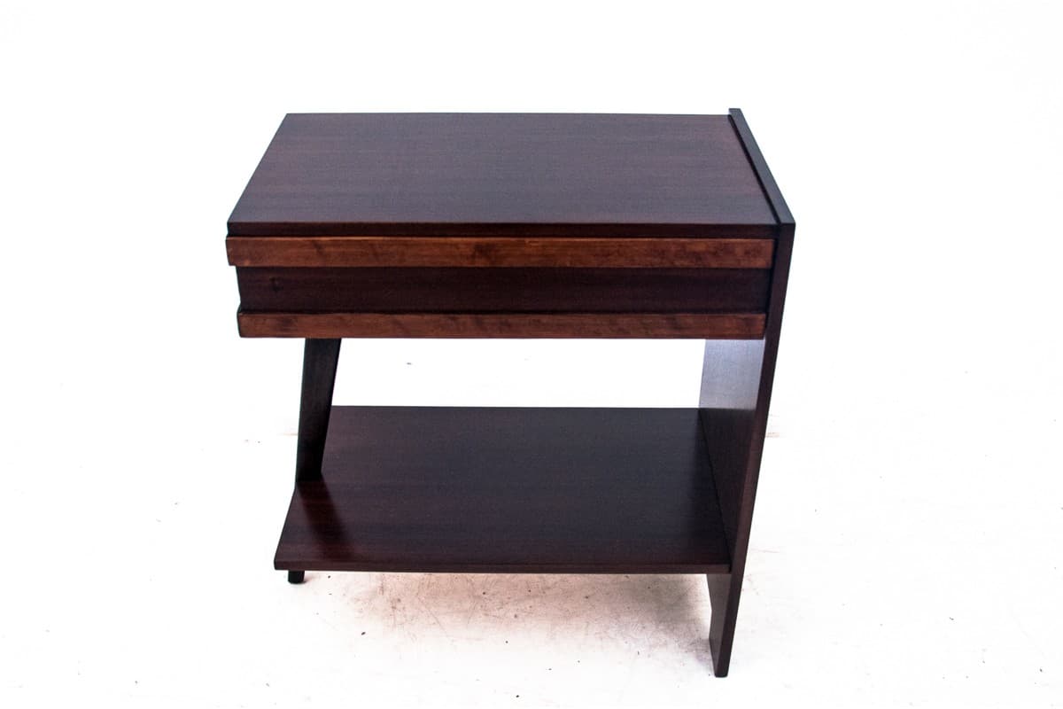 Side Table Art Deco, dark brown wood, Poland, 1950s - 60866