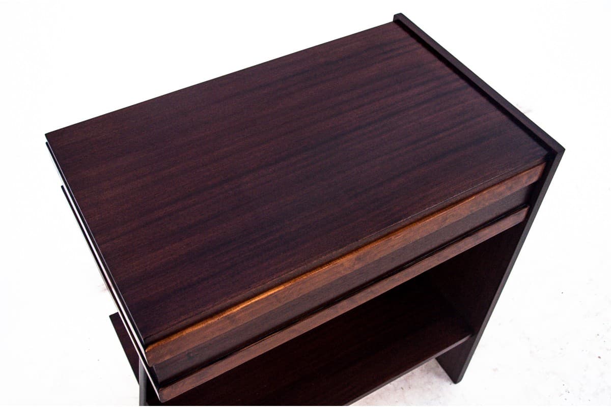 Side Table Art Deco, dark brown wood, Poland, 1950s - 60870