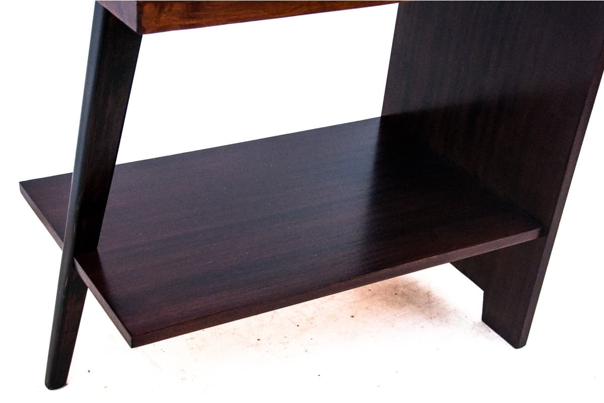Side Table Art Deco, dark brown wood, Poland, 1950s - 60869