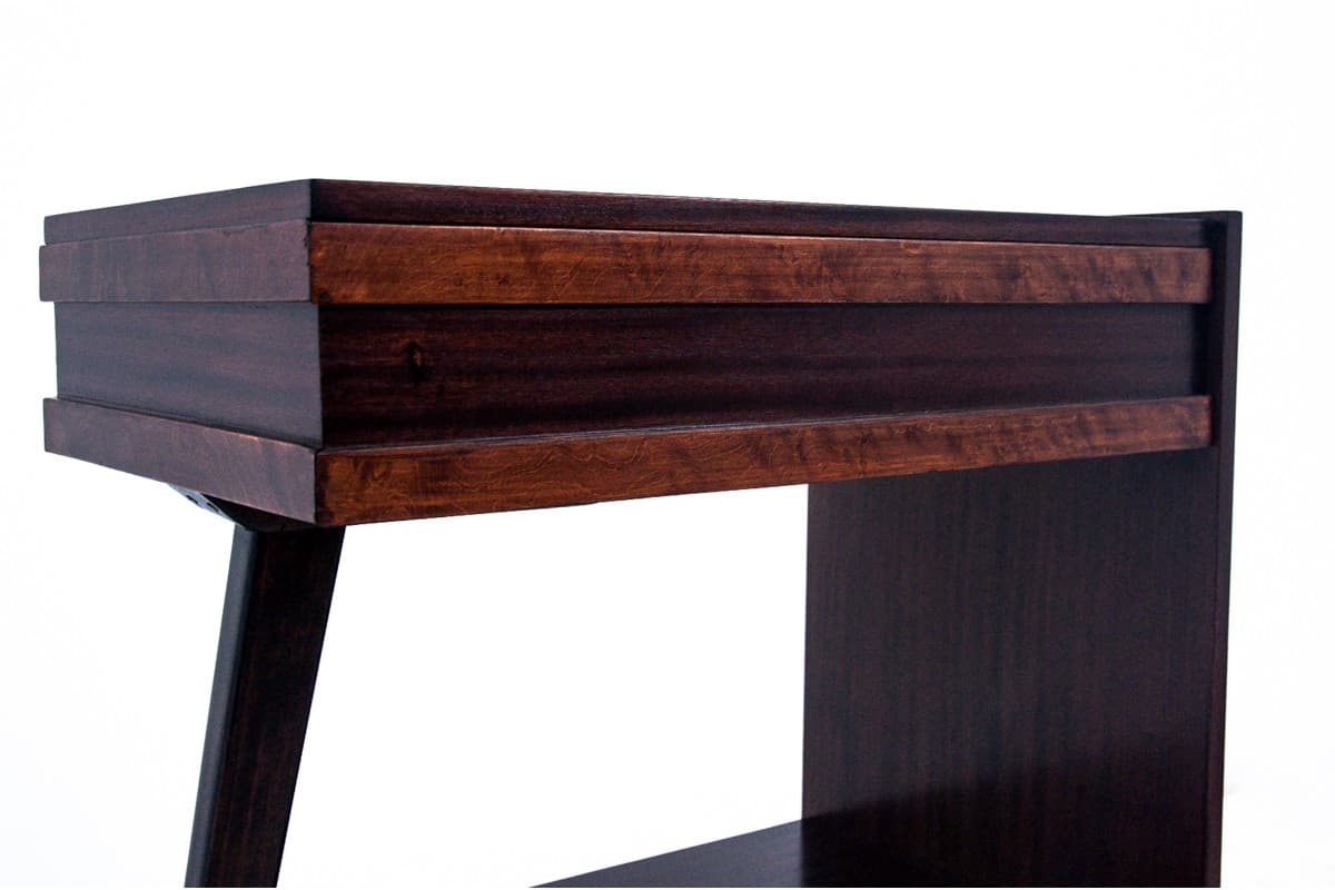 Side Table Art Deco, dark brown wood, Poland, 1950s - 60871