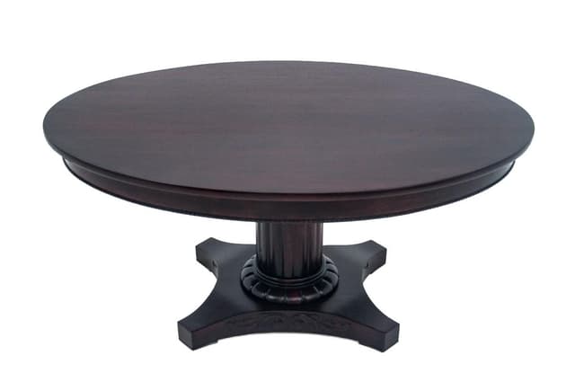 Stolik neoklasycystyczny, mahoń ciemny brąz, Europa Północna, początek XX w. - WYMIARY