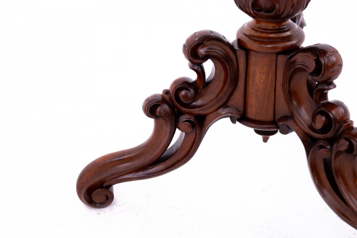 Stolik karciak konsola, styl wiktoriański, mahoń copper, Polska, XIX wiek - 60800