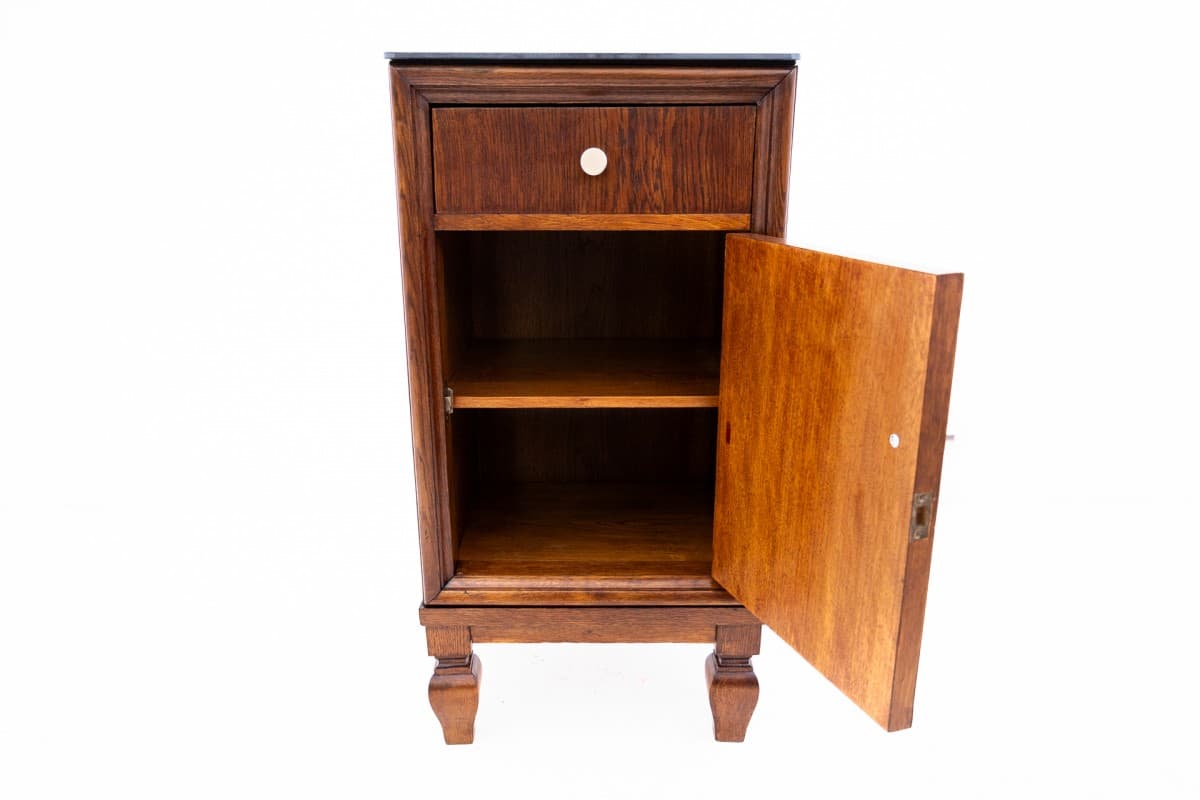 Pair of nightstands, dark brown oak, Poland, early 20th c. - 60725