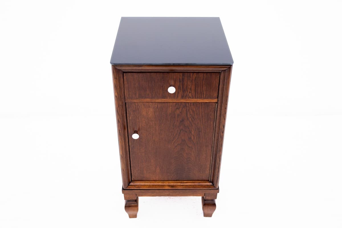 Pair of nightstands, dark brown oak, Poland, early 20th c. - 60720