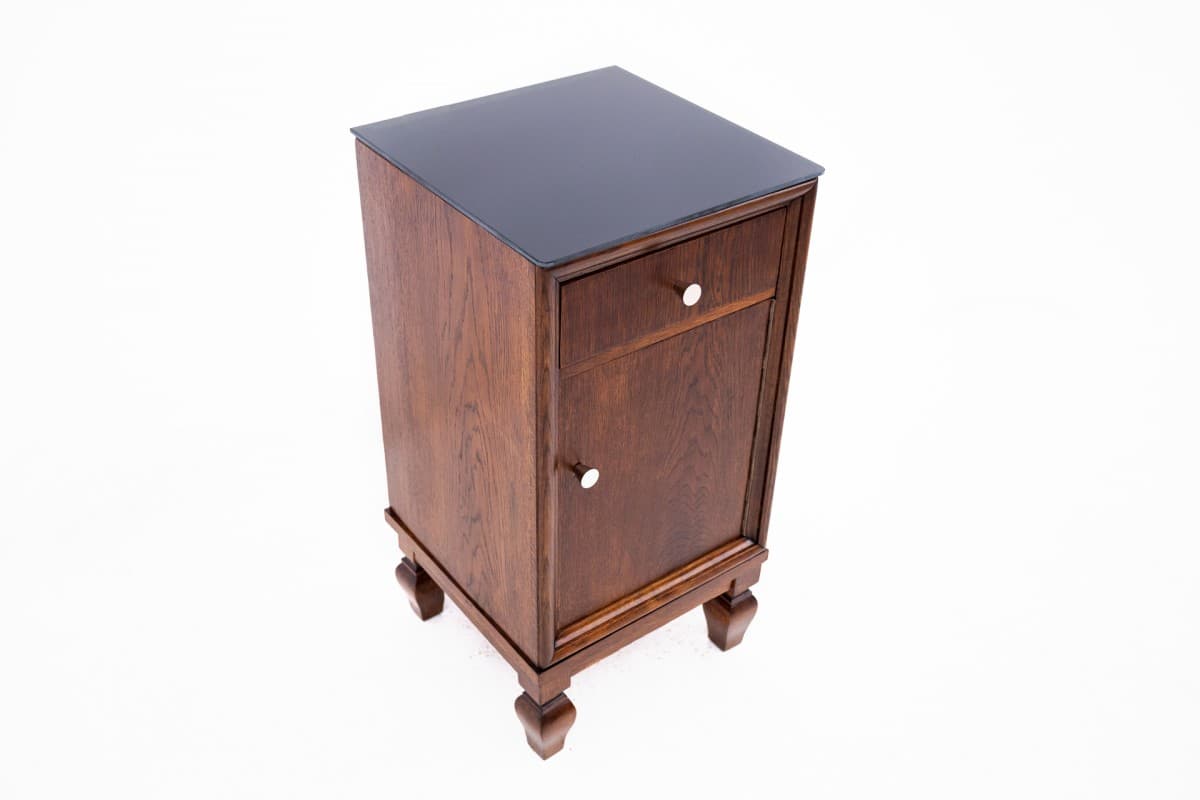 Pair of nightstands, dark brown oak, Poland, early 20th c. - 60722