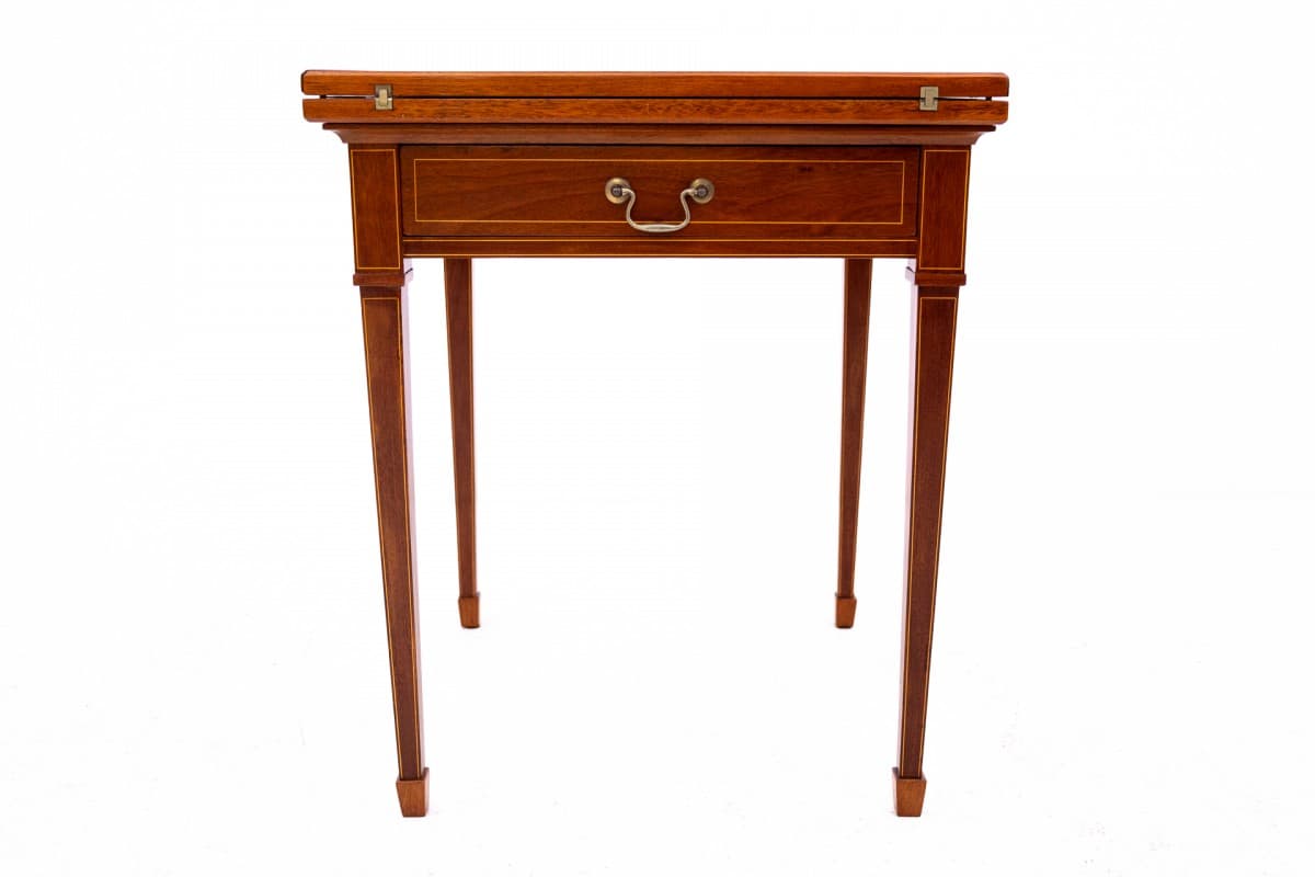 Stolik do gry rozkładany, brązowy, drewno, Europa Zachodnia, XIX wiek - 60687