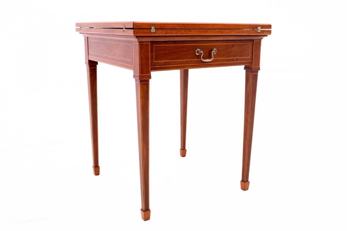 Stolik do gry rozkładany, brązowy, drewno, Europa Zachodnia, XIX wiek - 60689