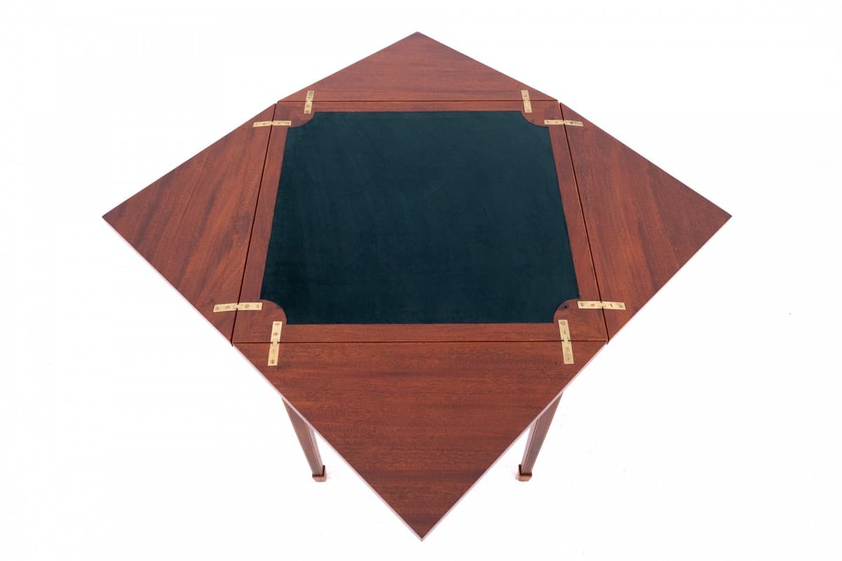 Stolik do gry rozkładany, brązowy, drewno, Europa Zachodnia, XIX wiek - 60691