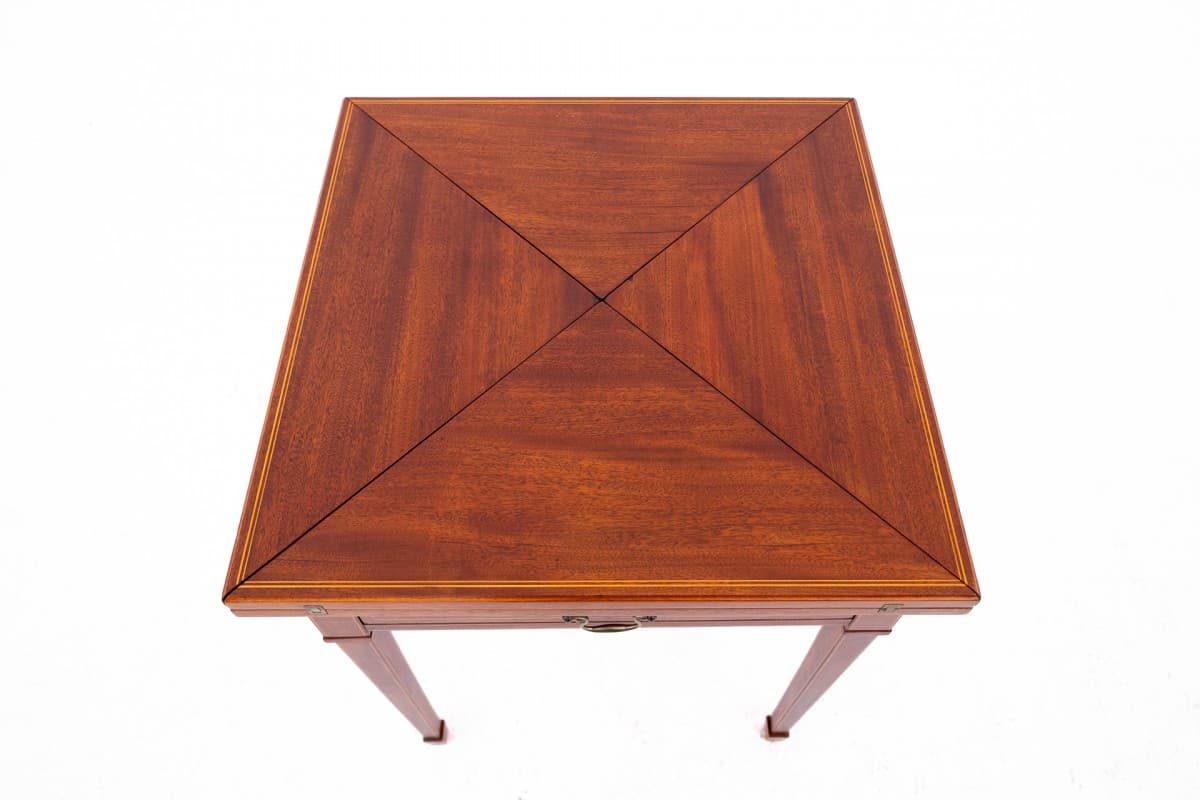 Stolik do gry rozkładany, brązowy, drewno, Europa Zachodnia, XIX wiek - 60692