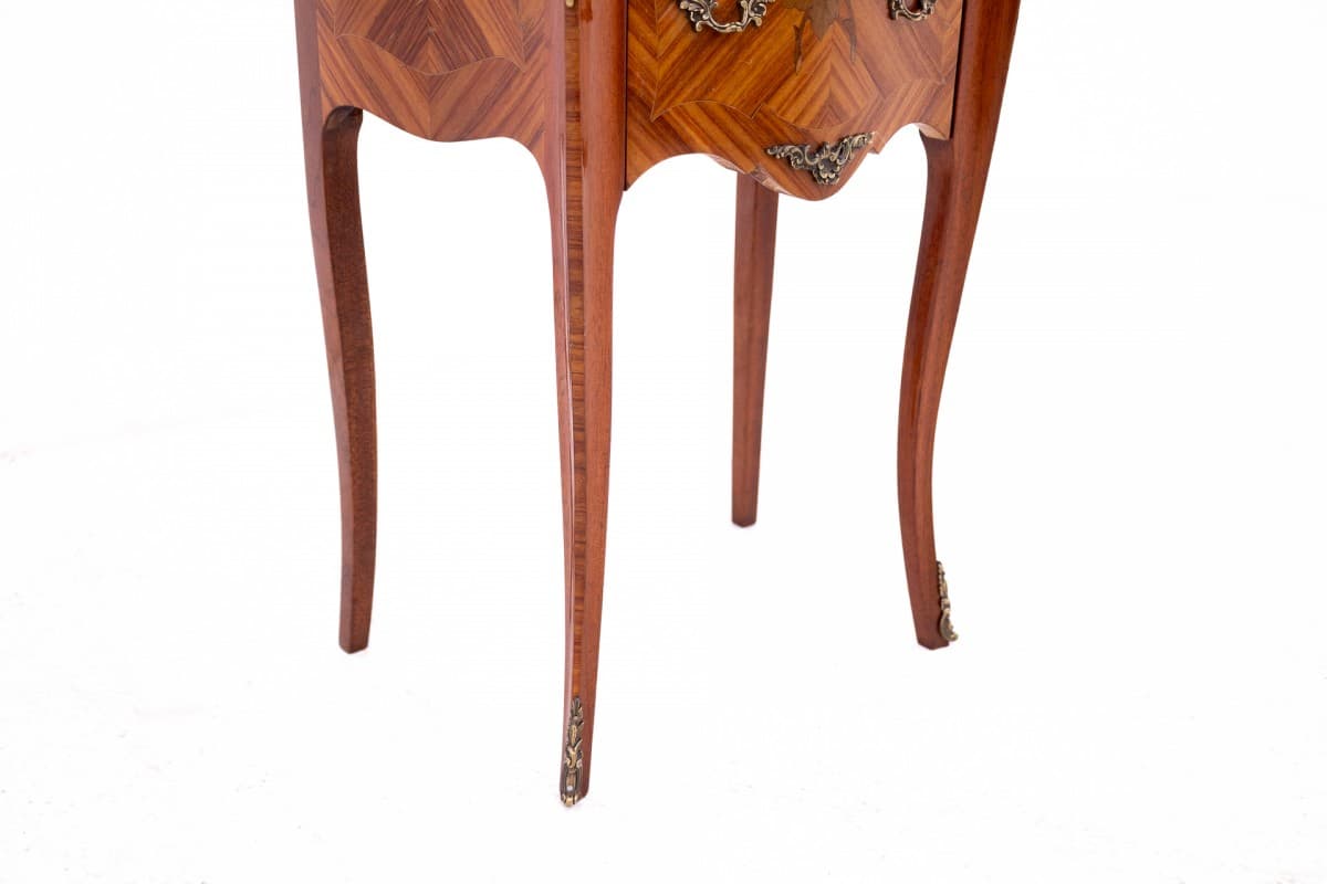 Pair of nightstands, Art Nouveau, brown wood, beige marble, France, early 20th c. - 60577