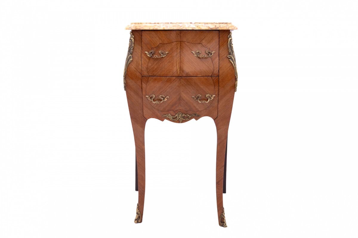 Para stolików nocnych, styl Ludwik XV, orzech brązowy, Francja, lata 20. - 60536