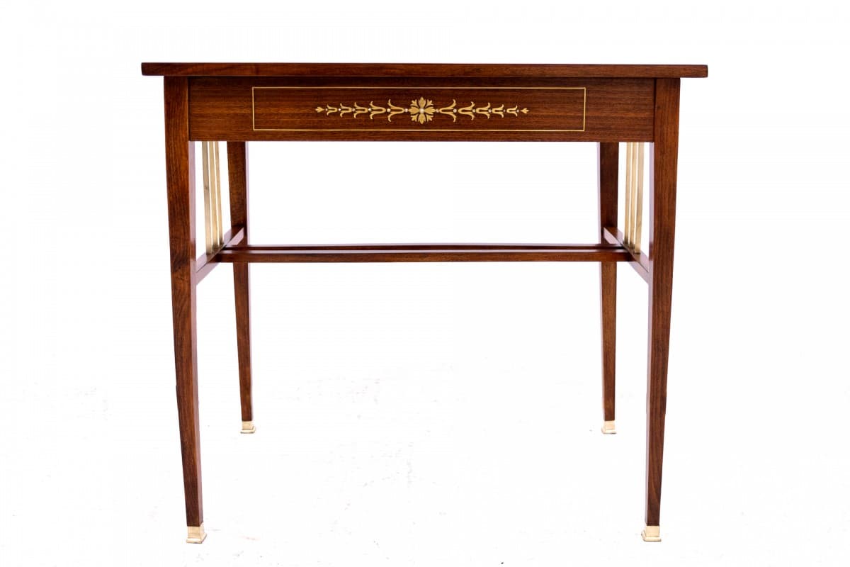 Stolik art déco, mahoń brązowy, Francja, lata 20. - 72268