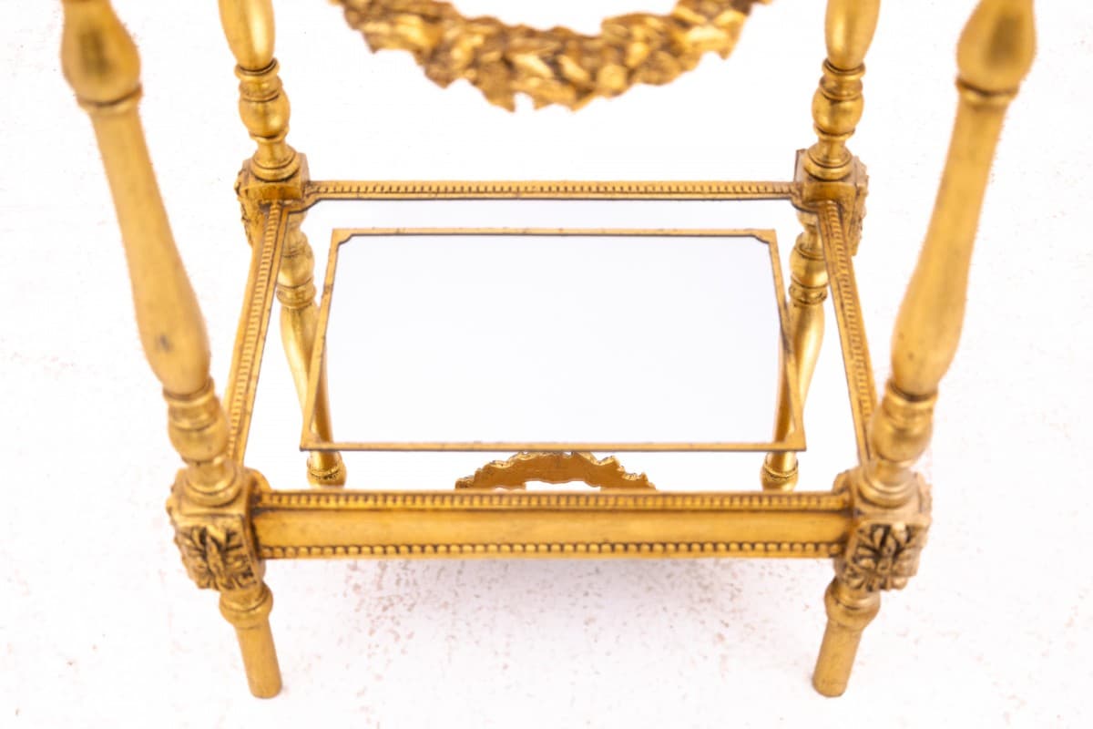 Side Table Louis XVI, golden gilt wood, marble, France, early 20th c. - 72339