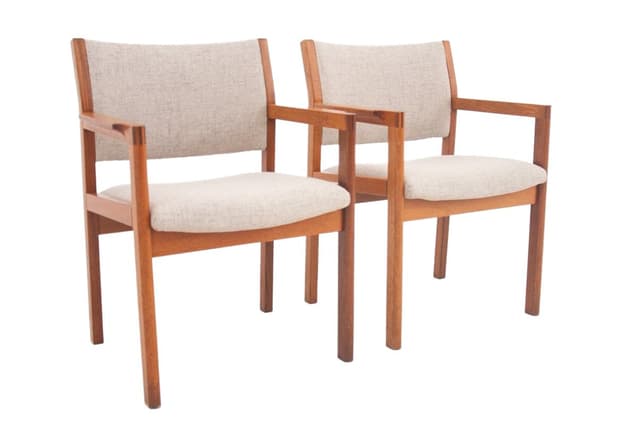 Beżowe fotele, mid-century modern, Dania, lata 60. - WYMIARY