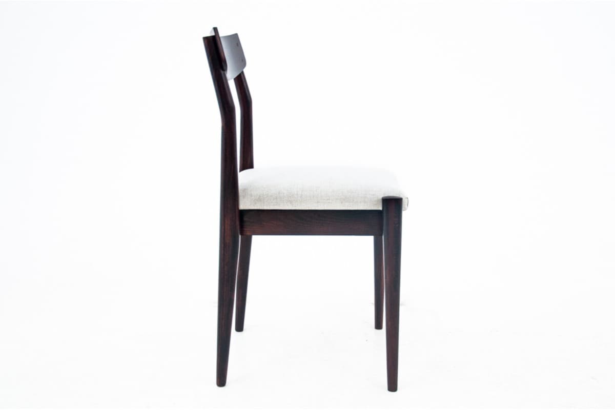 Komplet krzeseł mid-century modern, orzech ciemny, lata 60. - 72452