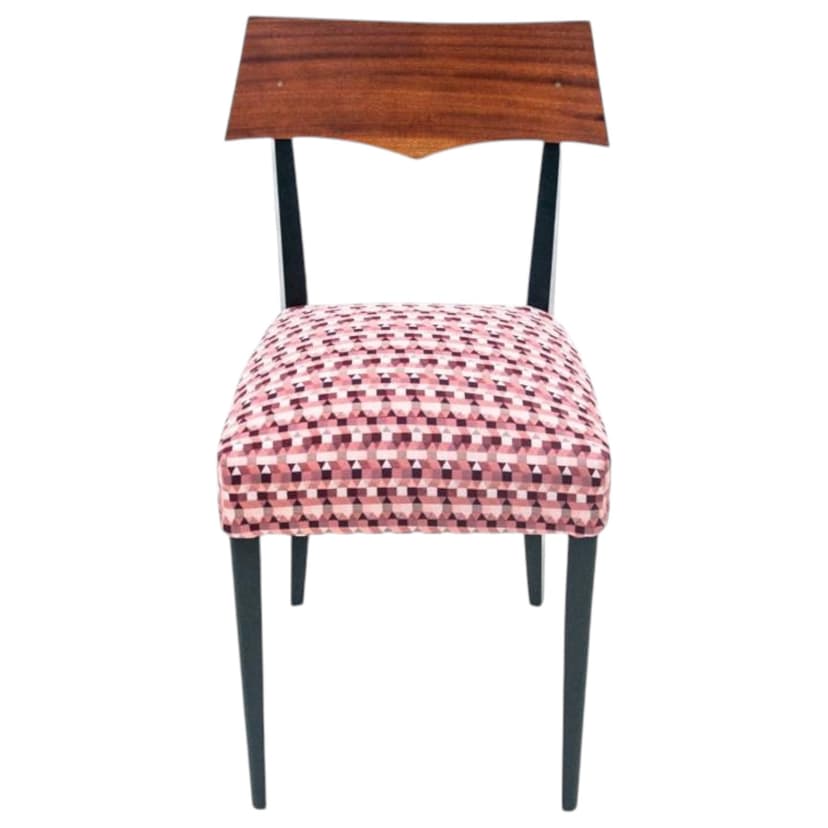 Krzesło, orzech, multikolor, Polska, lata 60.