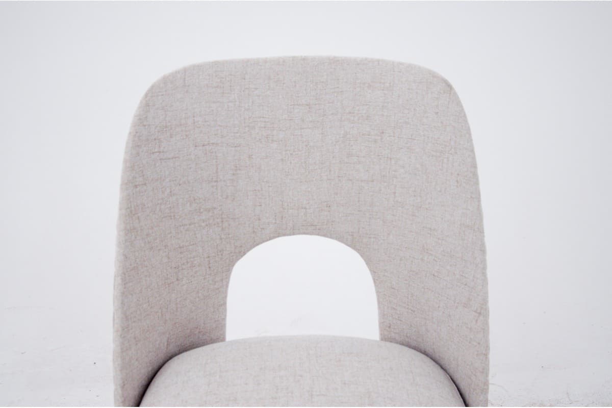 Set of Muszelki chairs, beige, walnut, Poland, 1960s. - 72462