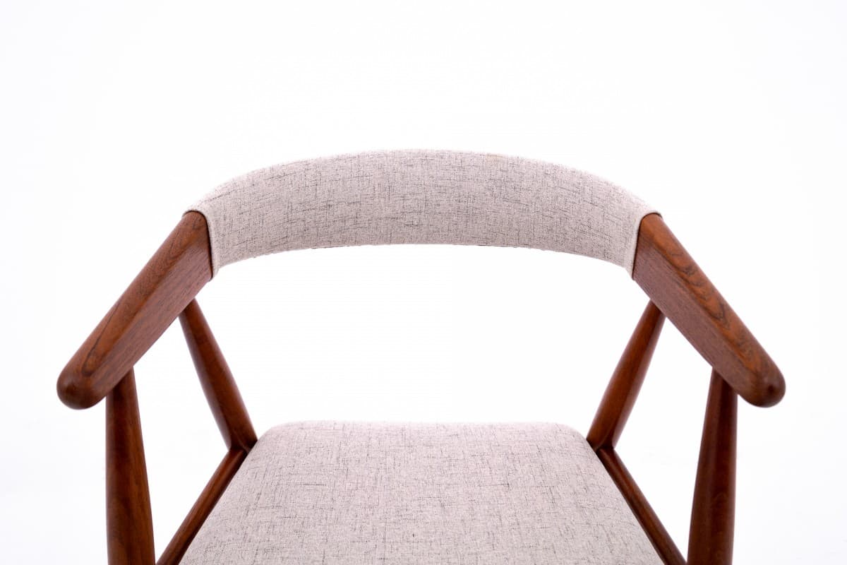 Set of four chairs, beige teak, by E. Larsen, A. Bender Madsen, Denmark, 1960s. - 72534