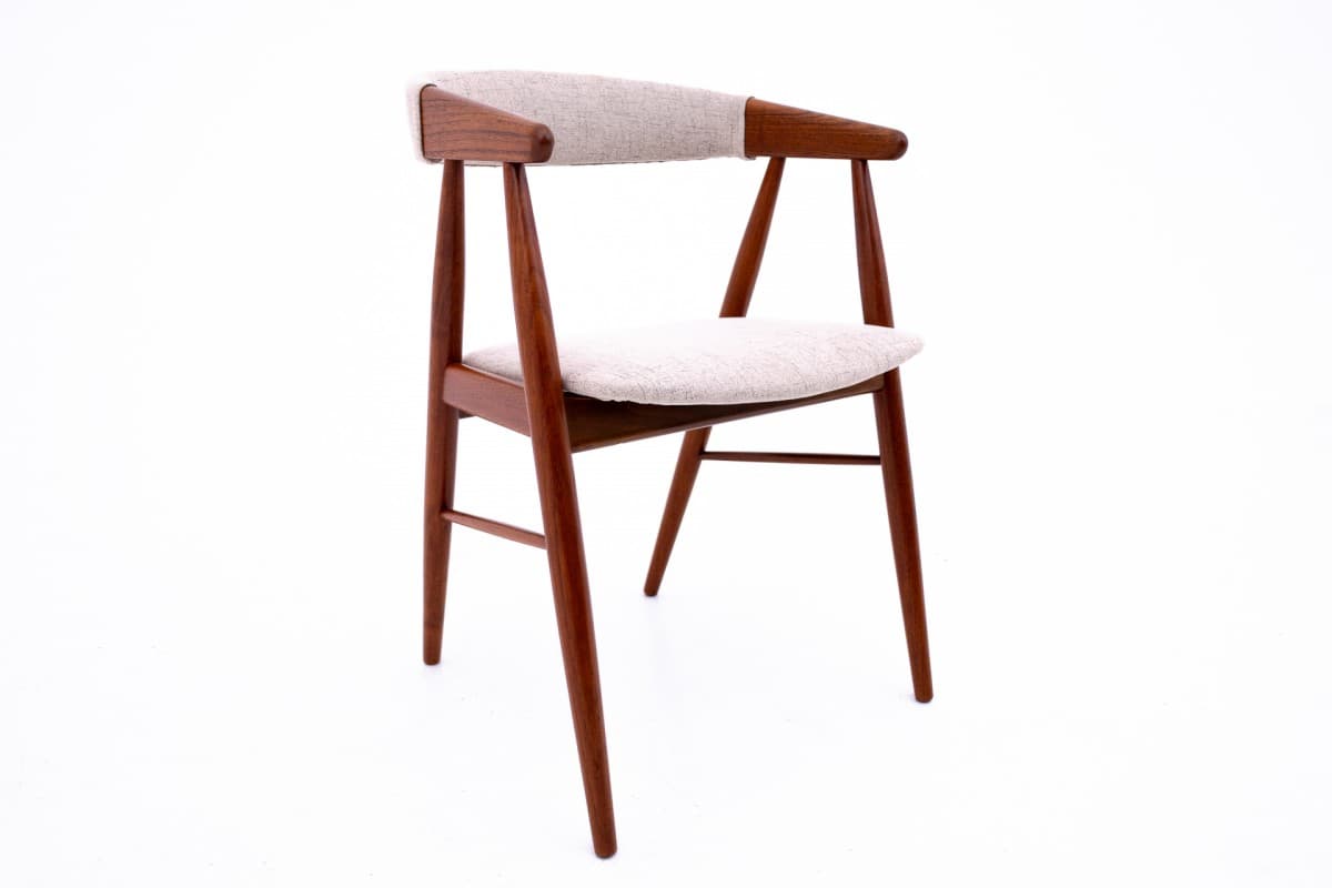 Set of four chairs, beige teak, by E. Larsen, A. Bender Madsen, Denmark, 1960s. - 72533