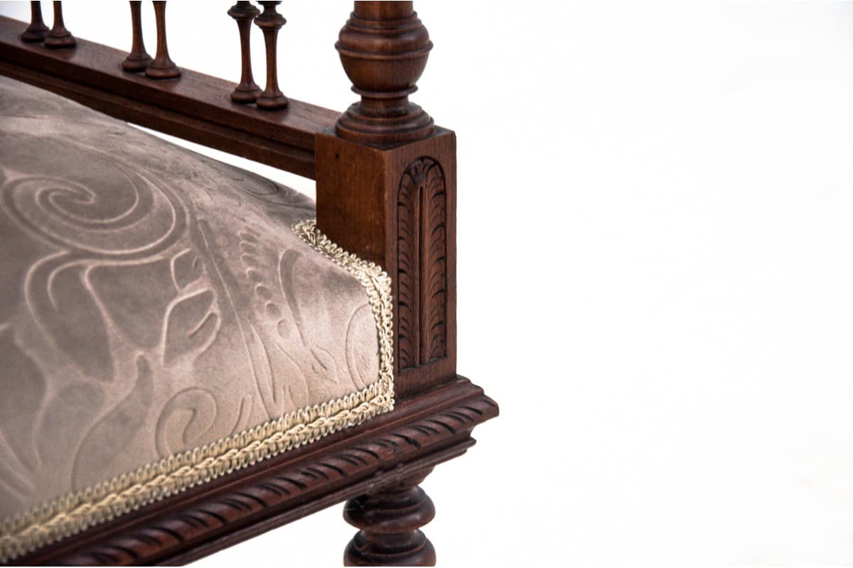 Siedzisko, orzech jasnobrązowy, Francja, początek XX w. - 67164