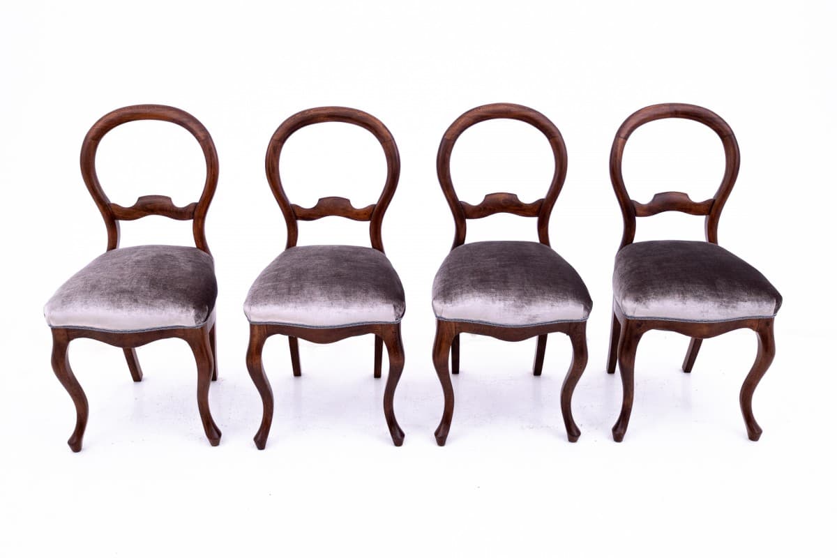 Zestaw jadalniany, Biedermeier, orzech ciemnobrązowy, Europa Północna, XIX wiek - 67093