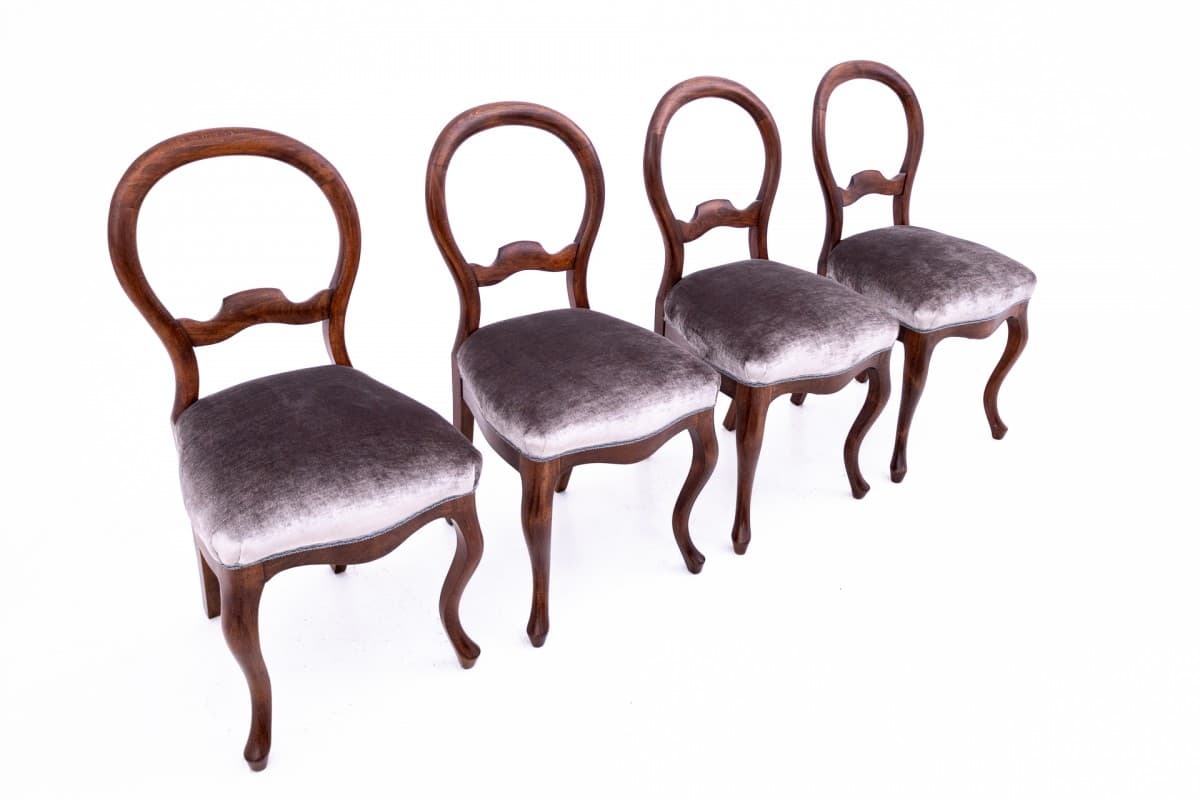 Zestaw jadalniany, Biedermeier, orzech ciemnobrązowy, Europa Północna, XIX wiek - 67094