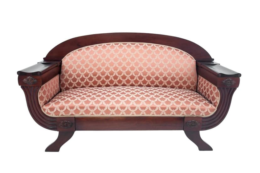 Sofa wiktoriańska, mahoń brąz ciemny, Europa Północna, XIX wiek