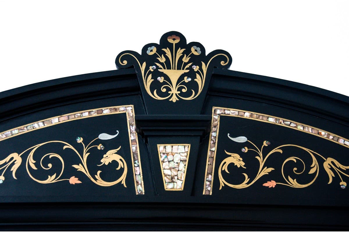 Komplet salonowy, drewno czarne, proj. H. Makart, Austria, lata 40. XIX w. - 67052