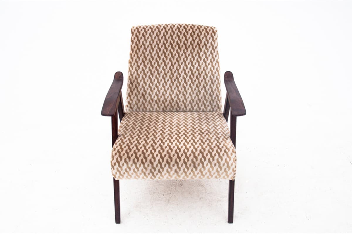 Armchair, beige walnut, Poland, 1960s. - 73072