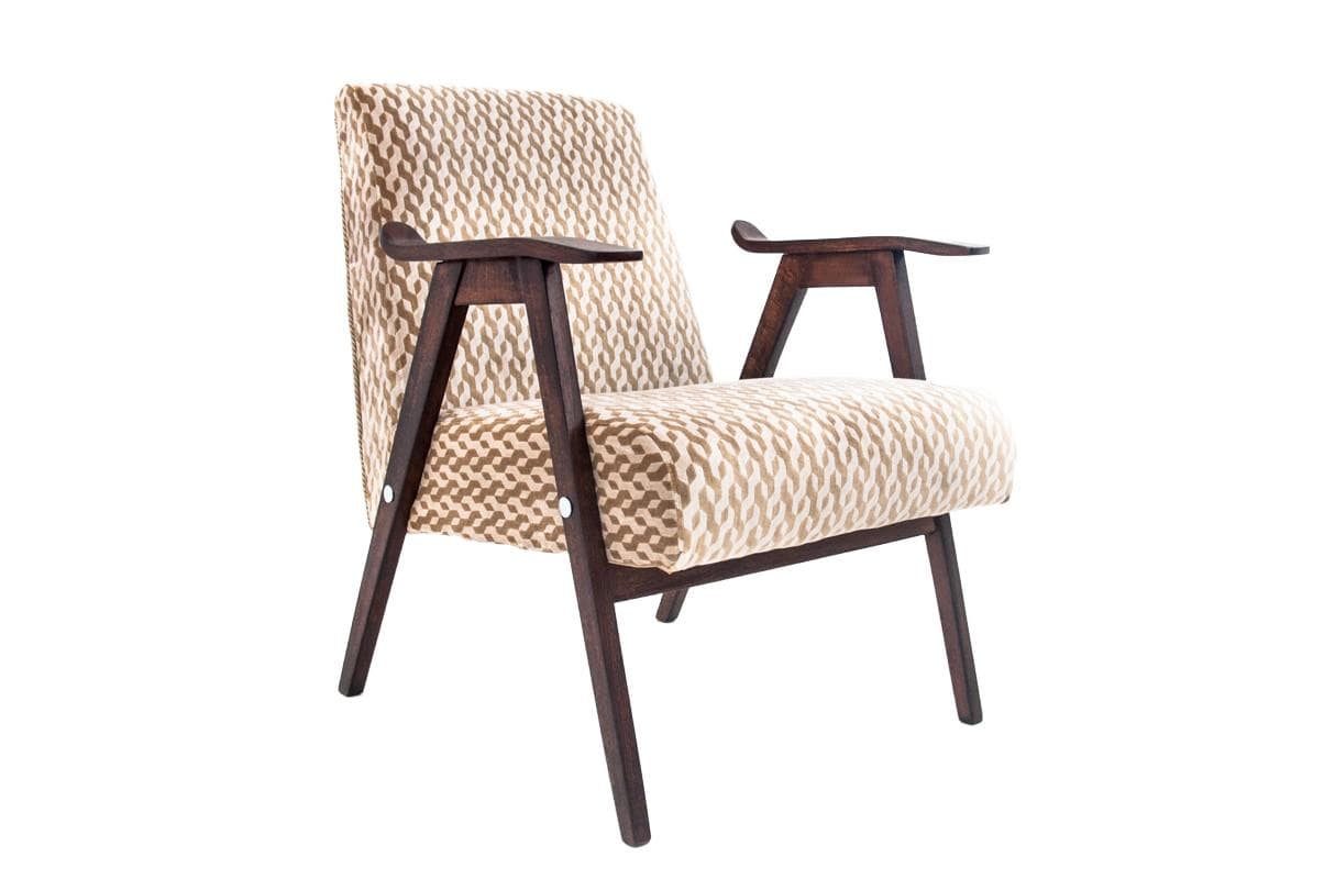 Armchair, beige walnut, Poland, 1960s.