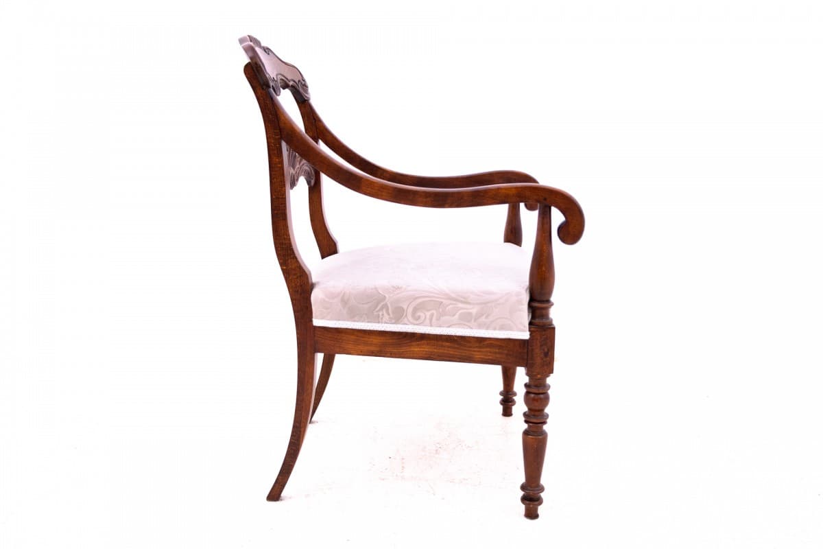 Armchair Biedermeier, beech, ivory white, Northern Europe, early 20th c. - 73190