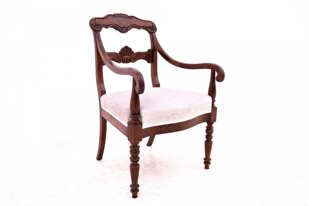 Armchair Biedermeier, beech, ivory white, Northern Europe, early 20th c. - 73186