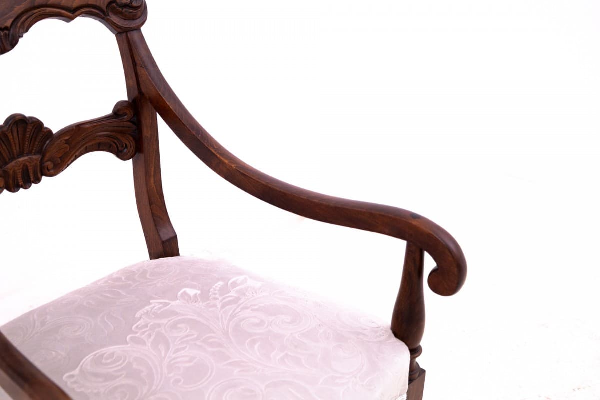 Armchair Biedermeier, beech, ivory white, Northern Europe, early 20th c. - 73188