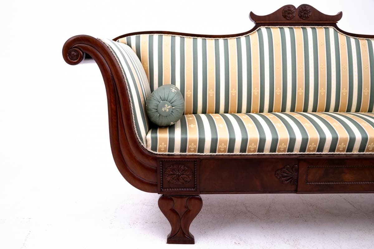 Sofa biedermeier, mahoń brąz ciemny, Europa Północna, XIX w. - 73010