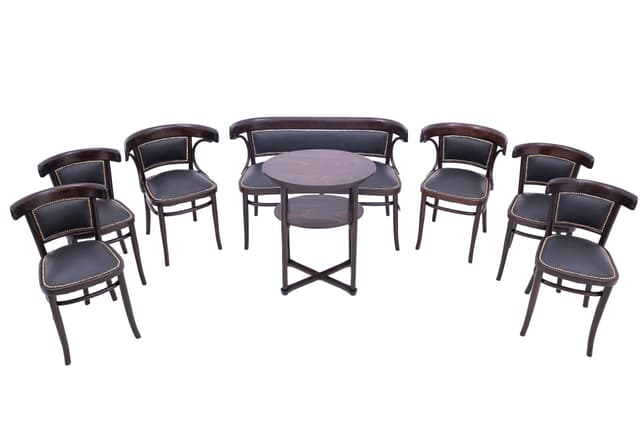 Furniture set, brown, wood, Thonet, Western Europe, late 19th c. - DIMENSION