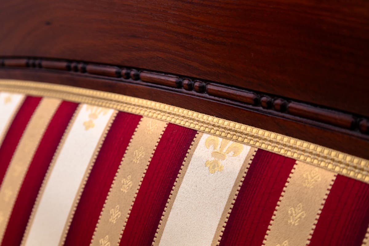 Sofa biedermeier, beżowy, drewno, Europa Północna, koniec XIX w. - 73040