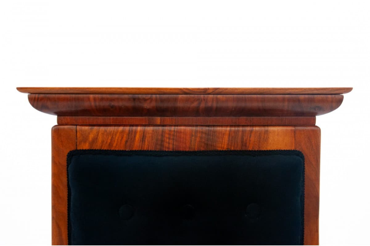 Fotel tronowy, velvet czarny, drewno, Europa Zachodnia, lata 20. - 73275