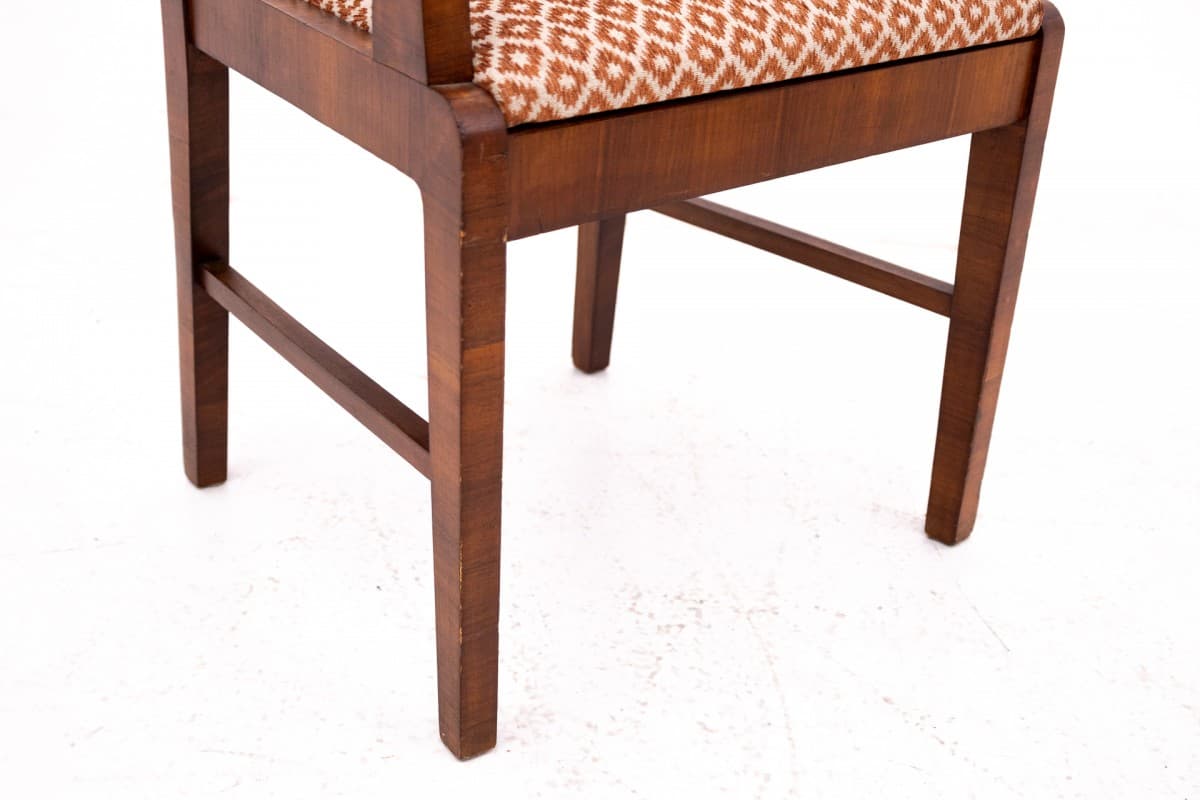 Para foteli, Art Deco, drewno ciemnobrązowy, Polska, lata 40. - 75675