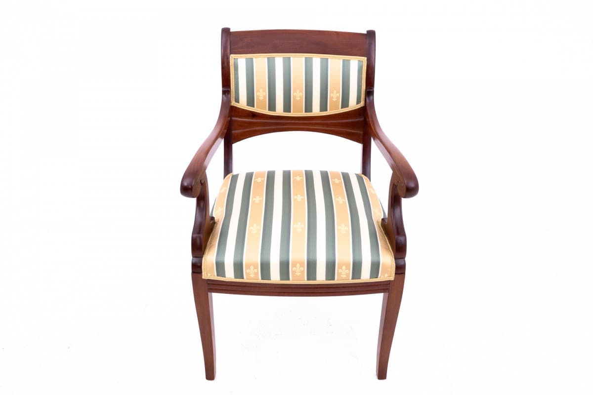 Pair of armchairs Empire, golden, wood, Northern Europe, 19th c. - 75698