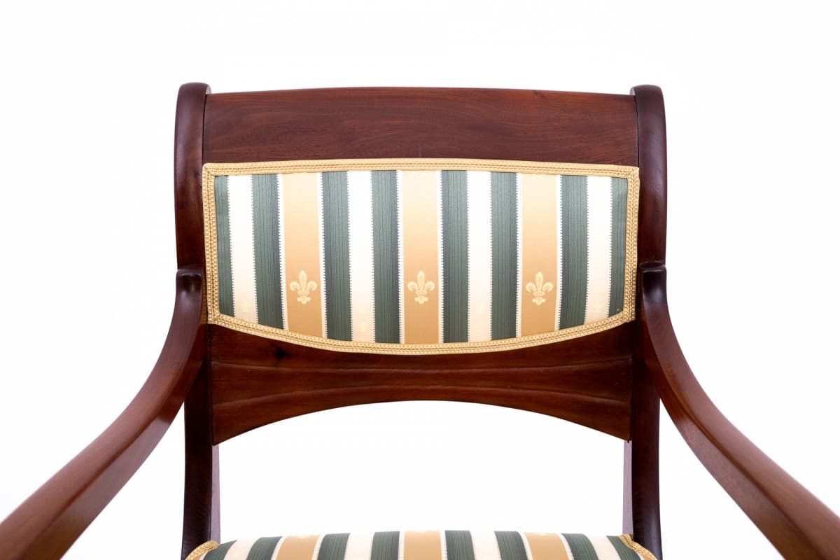 Pair of armchairs Empire, golden, wood, Northern Europe, 19th c. - 75700