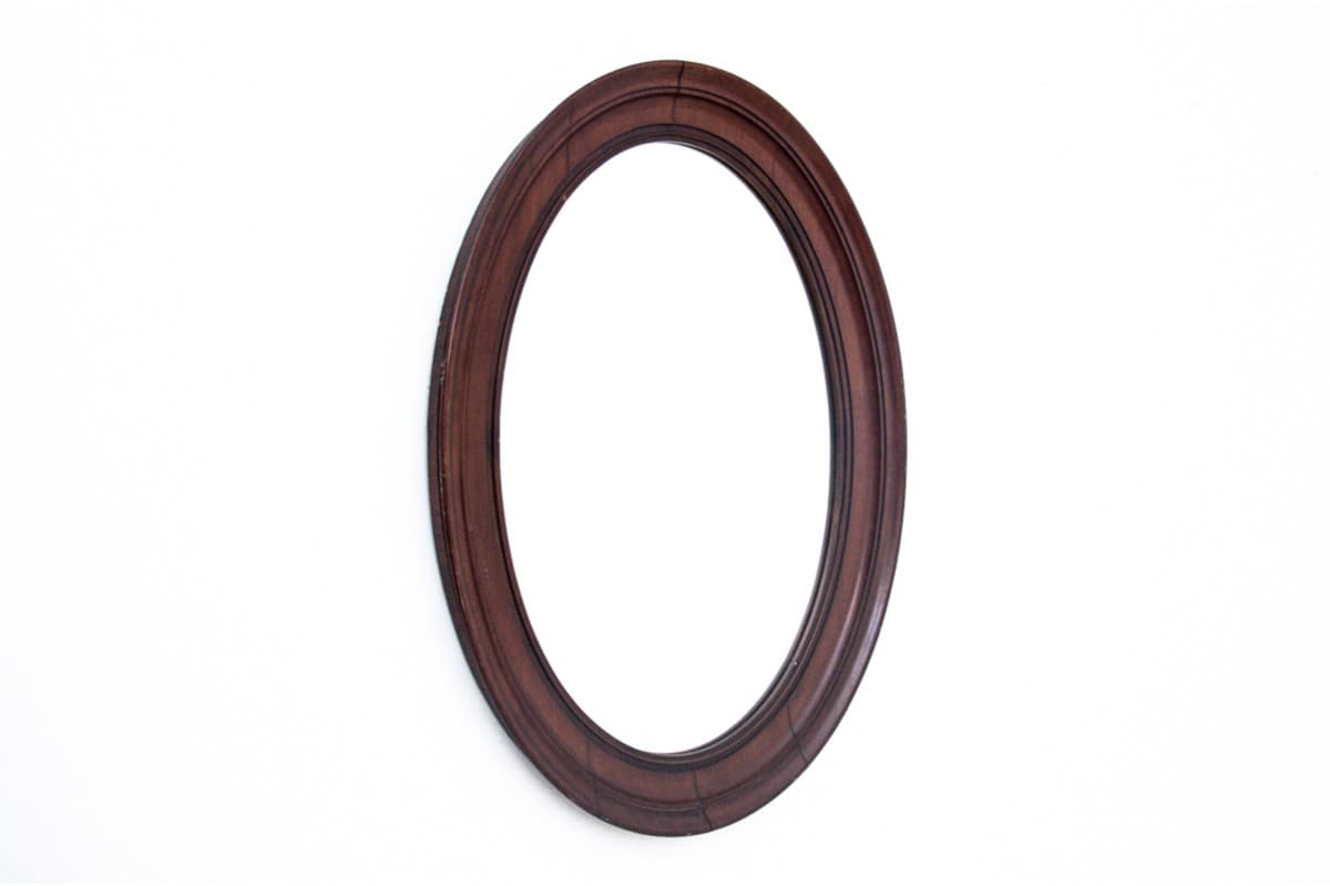 Lustro owalne, Biedermeier, mahoń ciemny, Europa Północna, koniec XIX wieku - 76564